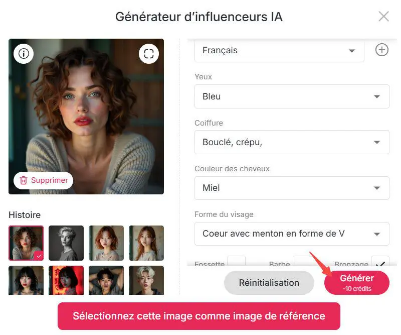 Générateur d'influenceurs IA