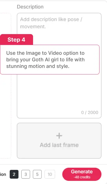 how to use ai goth girl genearot step 4