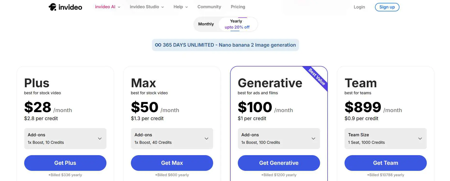 InVideo AI Pricing