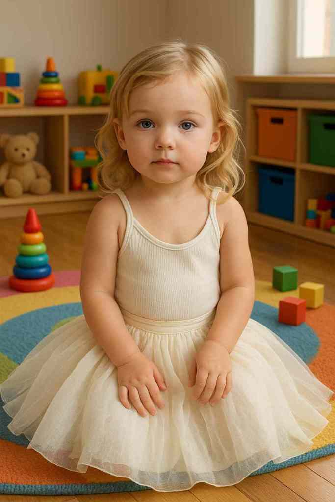 AI Generated Little Girl sitting in a toy room